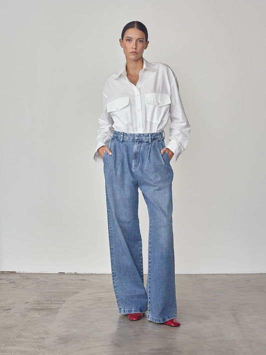 LIGHT BLU DENIM PANT - LIGHT BLUE - GIULIA30 | Pence 1979