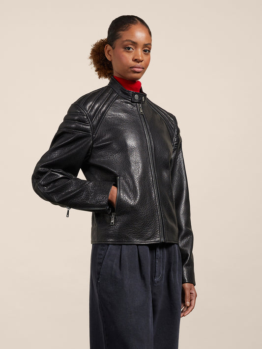 LEATHER JACKET - BLACK - GIULIA30 | Pence 1979
