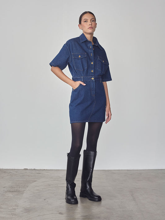 SHORT DRESS - NAVY BLUE - GIULIA30 | Pence 1979