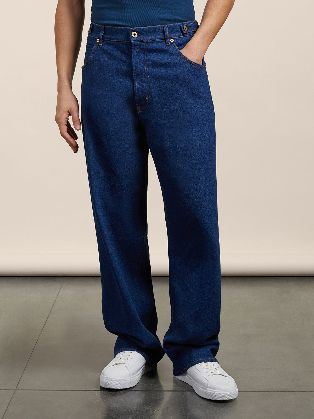 DENIM WITH ELASTIC WAISTBAND