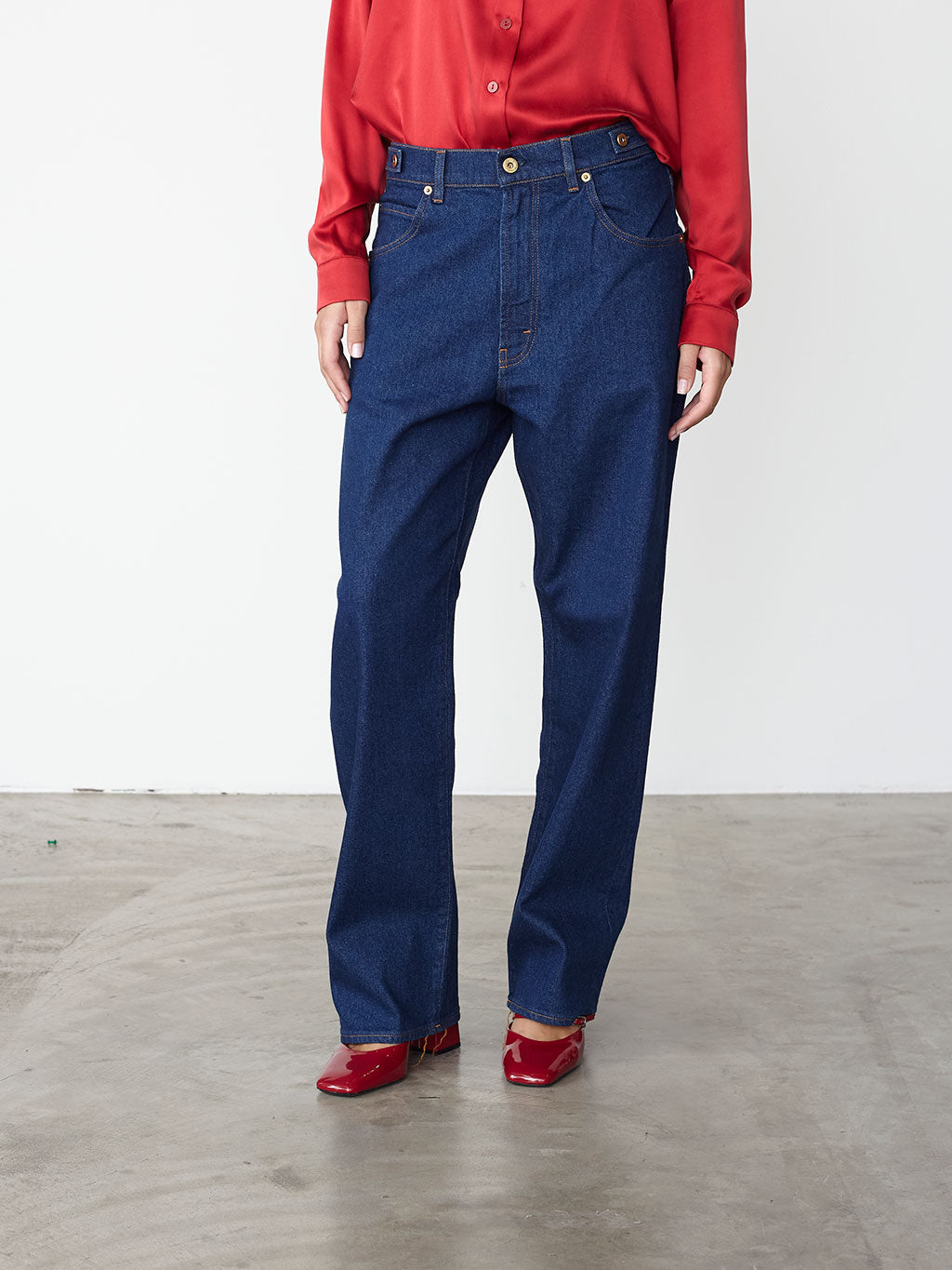DENIM WITH ELASTIC WAISTBAND