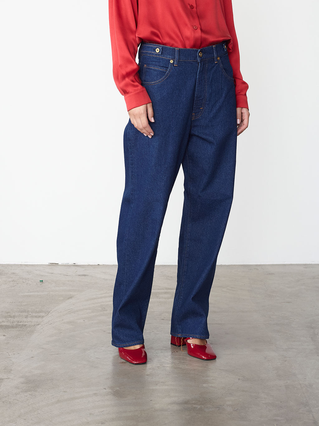 DENIM WITH ELASTIC WAISTBAND