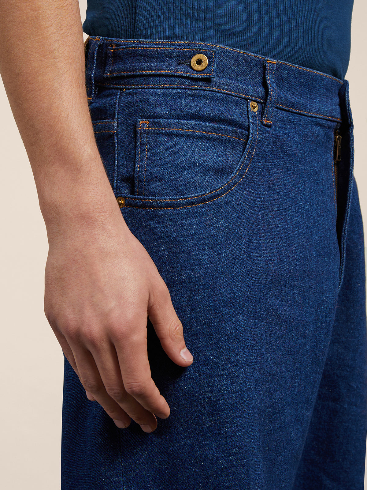 DENIM WITH ELASTIC WAISTBAND