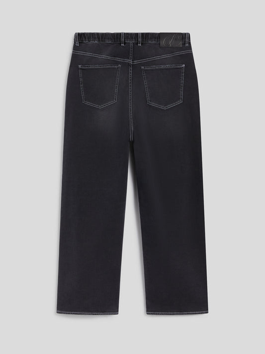 DENIM WITH ELASTIC WAISTBAND - BLACK - GIULIA30 | Pence 1979