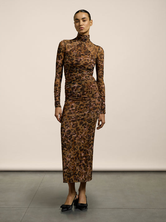 LEO PRINT DRESS - PINK AND BEIGE LEO - GIULIA30 | Pence 1979