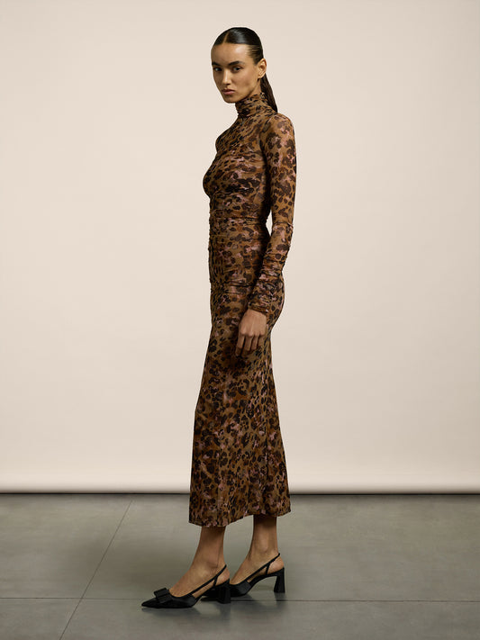 LEO PRINT DRESS - PINK AND BEIGE LEO - GIULIA30 | Pence 1979