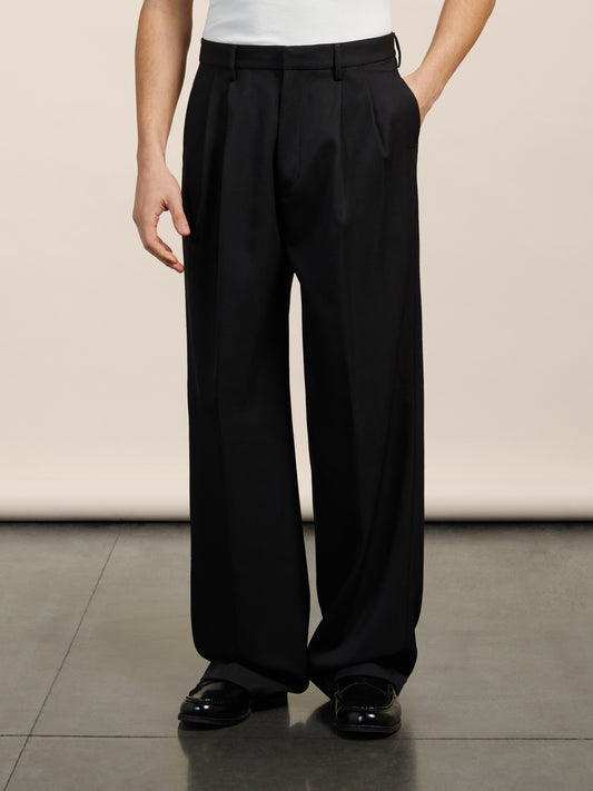 DOUBLE PLEATS PANT - BLACK - Archive | Pence 1979