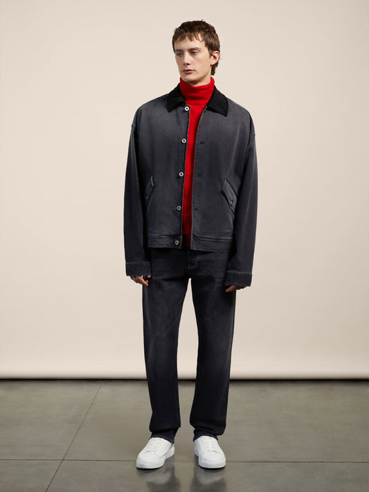 JACKET WITH CORDUROY NECK - BLACK - GIULIA30 | Pence 1979