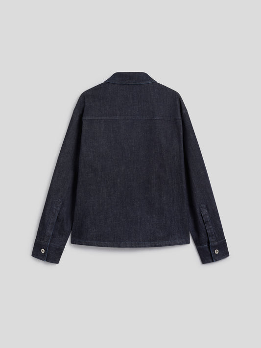 REGULAR-FIT OVERSHIRT IN DARK BLUE COMFORT DENIM WITH POCKET - NIGHT BLUE - Men′s Clothing | Pence 1979