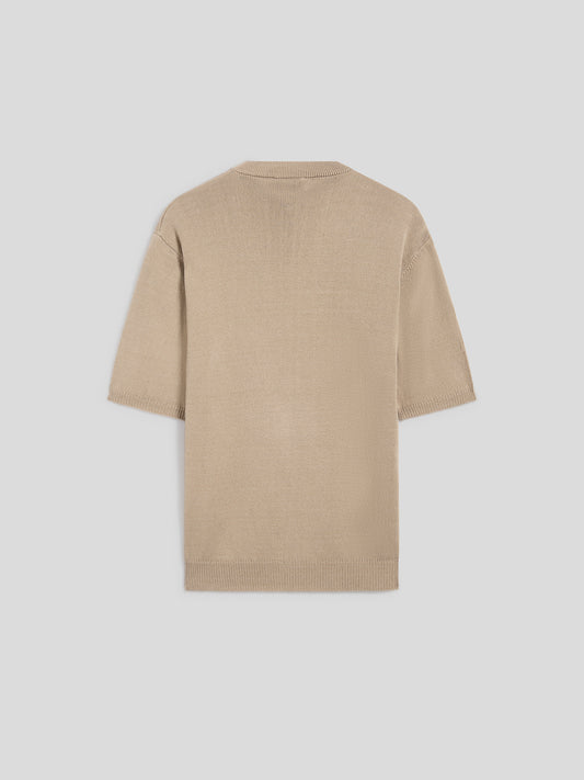 SERAFINO REGULAR FIT T-SHIRT IN ORGANIC COTTON ROPE - ROPE - Check Active | Pence 1979