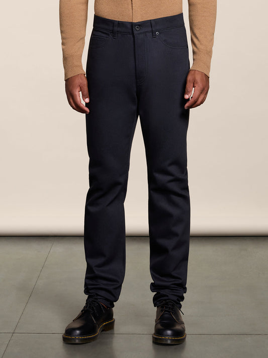 REGULAR FIT CARBON DENIM FIVE POCKET PANTS - CARBON - Check Active | Pence 1979