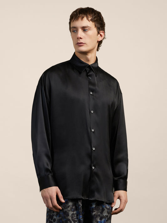 SILK SHIRT - NERO - GIULIA30 | Pence 1979