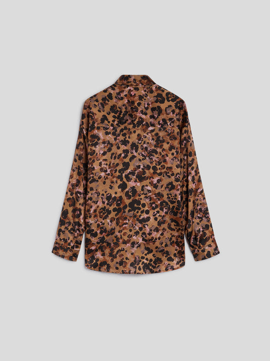 LEO PRINT SHIRT - PINK AND BEIGE LEO - GIULIA30 | Pence 1979