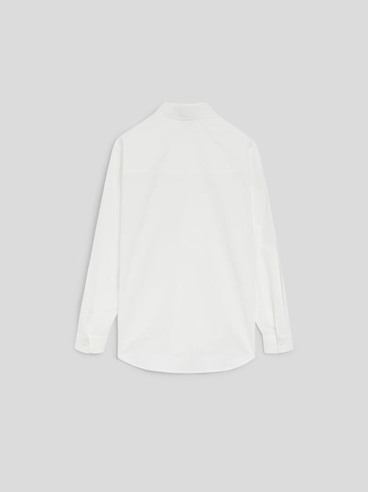 POPELINE COTTON OVERSHIRT - WHITE - GIULIA30 | Pence 1979