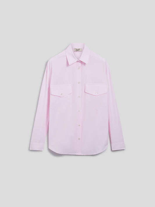 POPELINE COTTON OVERSHIRT - PINK - GIULIA30 | Pence 1979