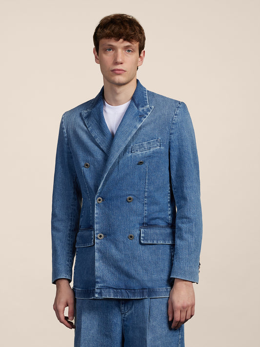 DOUBLE BREASTE BLAZER - LIGHT BLUE - GIULIA30 | Pence 1979