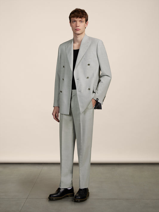 DOUBLE BREASTED BLAZER - GREY MELANGE - GIULIA30 | Pence 1979
