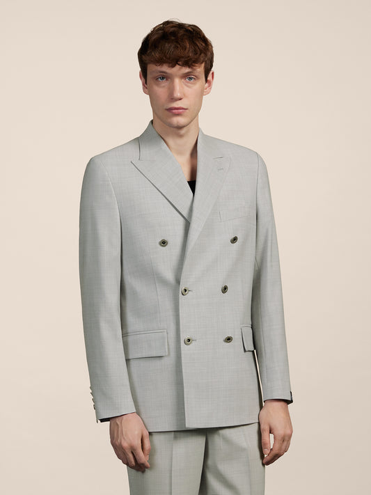 DOUBLE BREASTED BLAZER - GREY MELANGE - GIULIA30 | Pence 1979