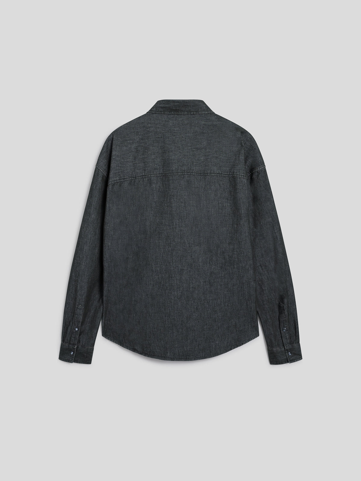 MEN'S SHIRT OVER FIT WITH FLAP POCKETS LONG SLEEVES BLACK