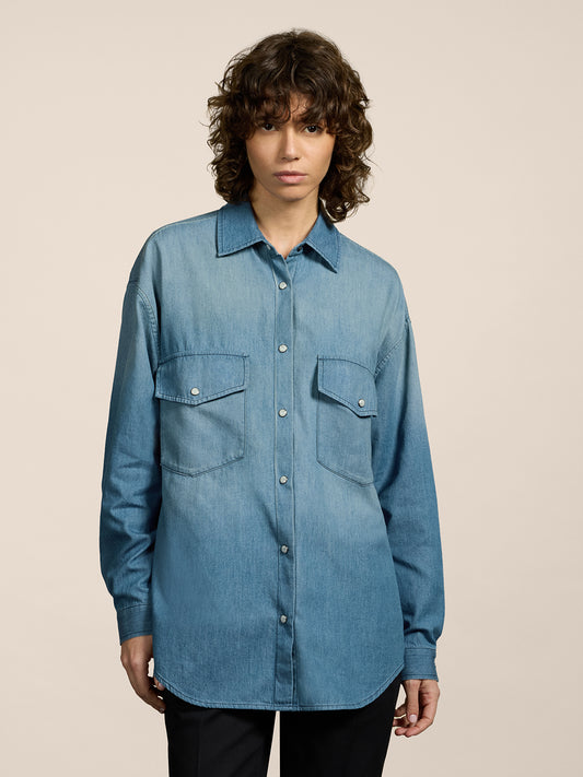 OVER FIT SHIRT - DEEP INDIGO - GIULIA30 | Pence 1979