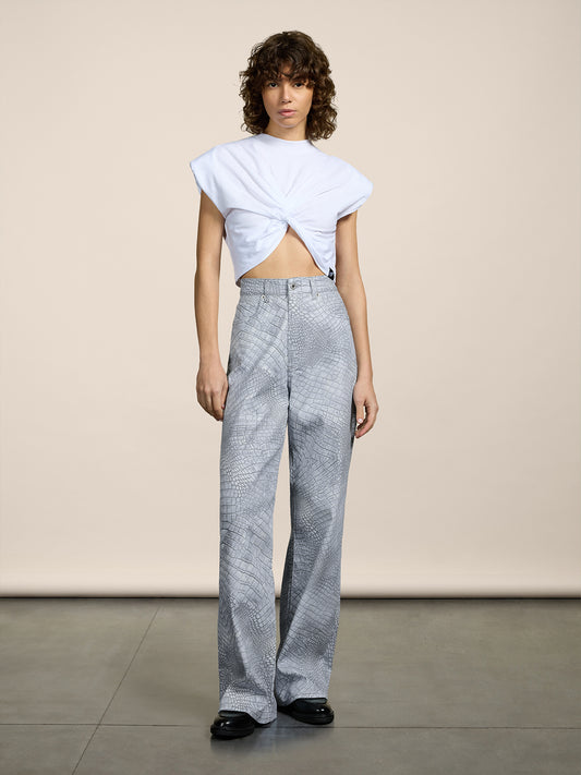 5 POCKETS PANT - CROCO PRINT GREY - GIULIA30 | Pence 1979
