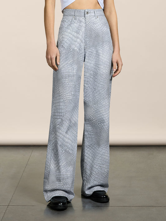 5 POCKETS PANT - CROCO PRINT GREY - GIULIA30 | Pence 1979