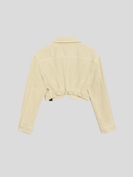 CROPPED JACKET - OFF WHITE - Check Active | Pence 1979