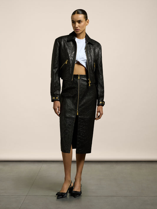 LEATHER JACKET - BLACK - GIULIA30 | Pence 1979