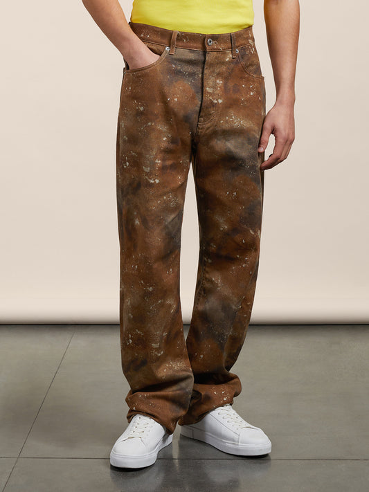 NIGHT SPACE PRINT PANTS - BROWN - Archive | Pence 1979