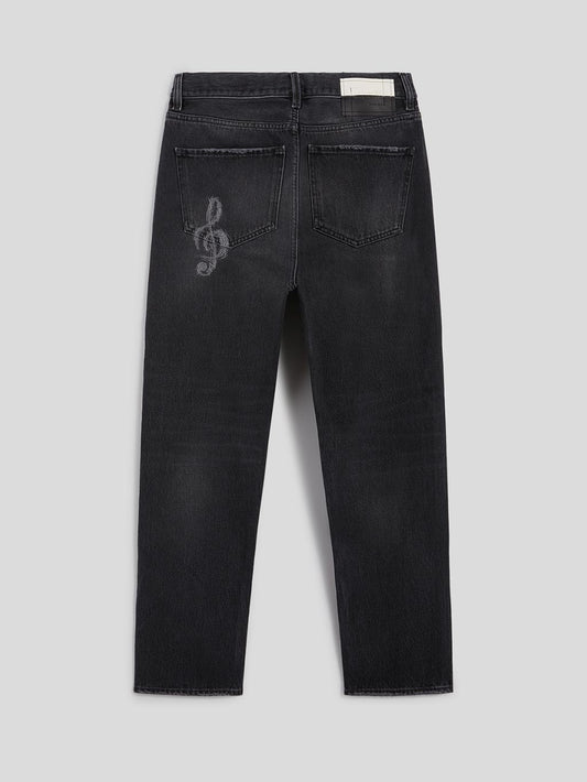 DENIM WITH EMBROIDERY - BLACK - Archive | Pence 1979