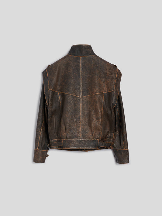 LEATHER JACKET - BROWN - GIULIA30 | Pence 1979