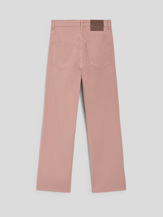 REGULAR-FIT TROUSERS IN PINK TENCEL COTTON - DUSTY ROSE - Check Active | Pence 1979