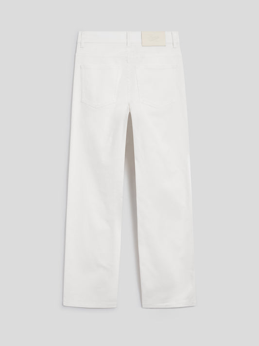 REGULAR-FIT TROUSERS IN WHITE DENIM - PURE WHITE - promo code | Pence 1979