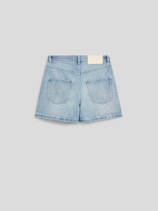 REGULAR-FIT SHORTS IN LIGHT DENIM - LIGHT BLUE - Women′s Bottomwear | Pence 1979