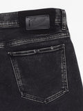 Regular waist black denim jeans