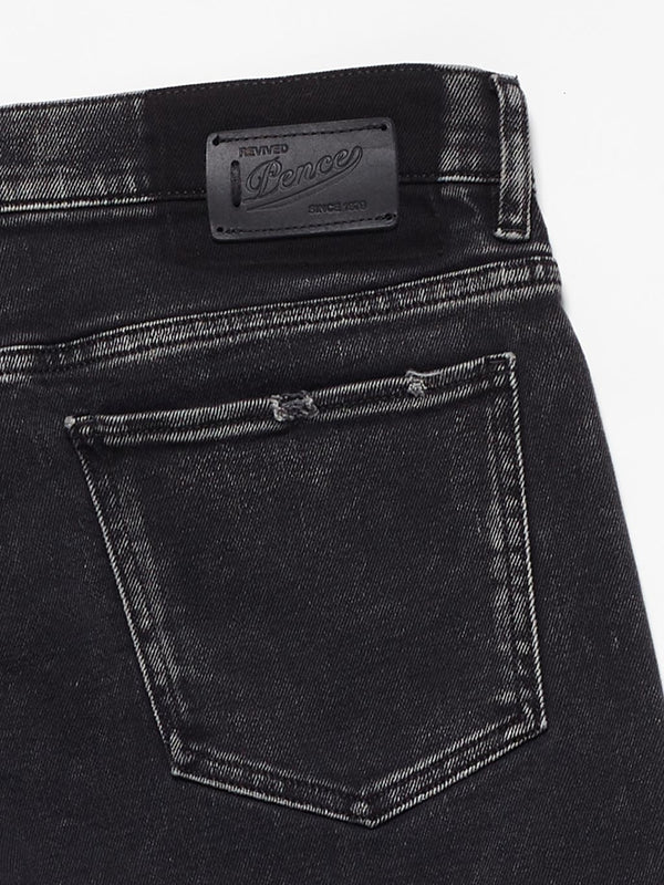 Regular waist black denim jeans