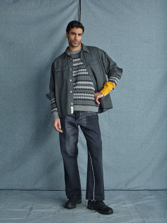 RAW WOOL CARDIGAN