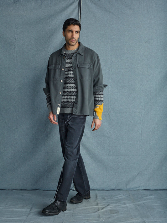 RAW WOOL CARDIGAN
