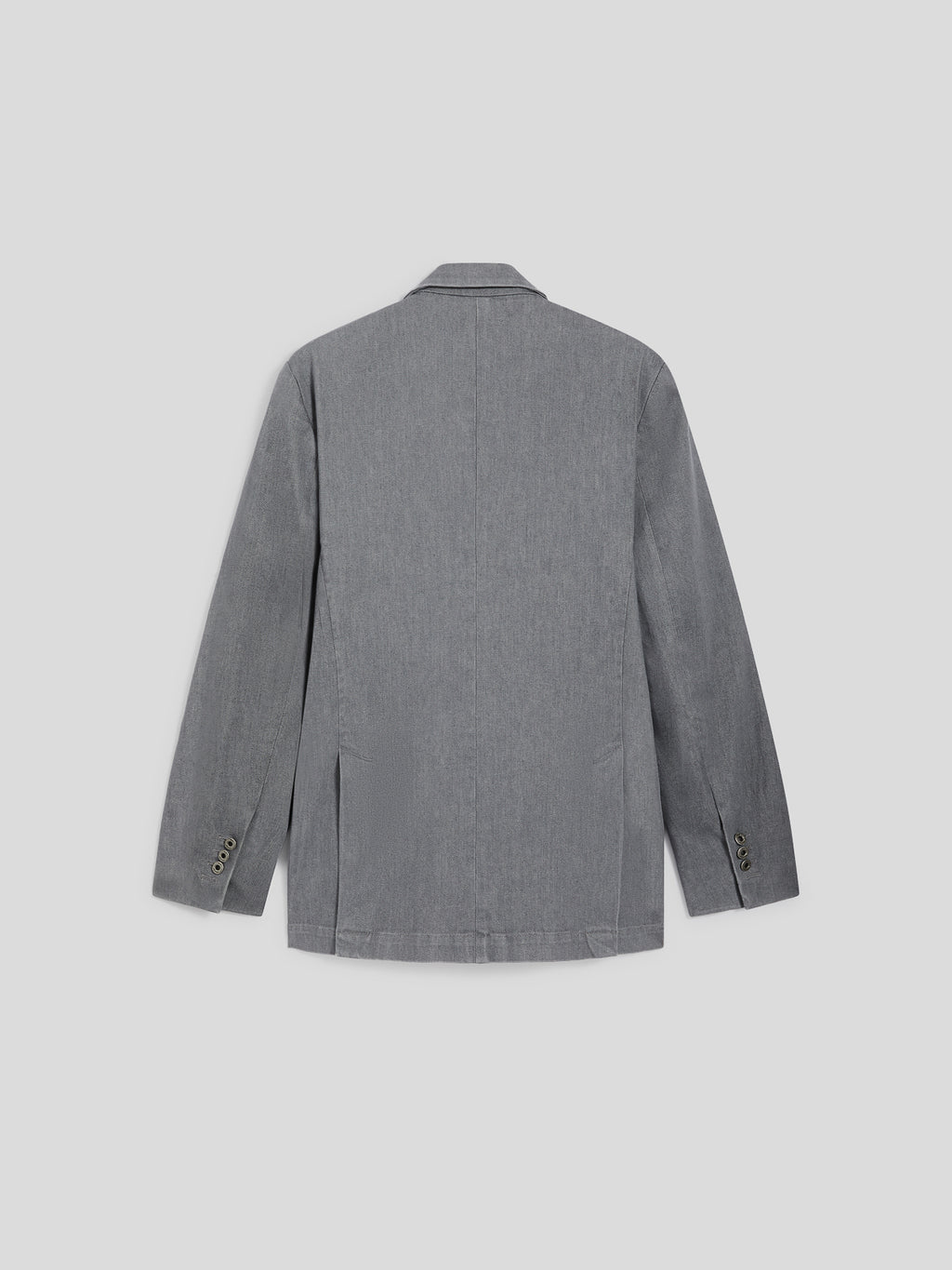 REGULAR-FIT DOUBLE-BREASTED JACKET IN GREY COMFORT DENIM - LONDON GREY - Check Active | Pence 1979