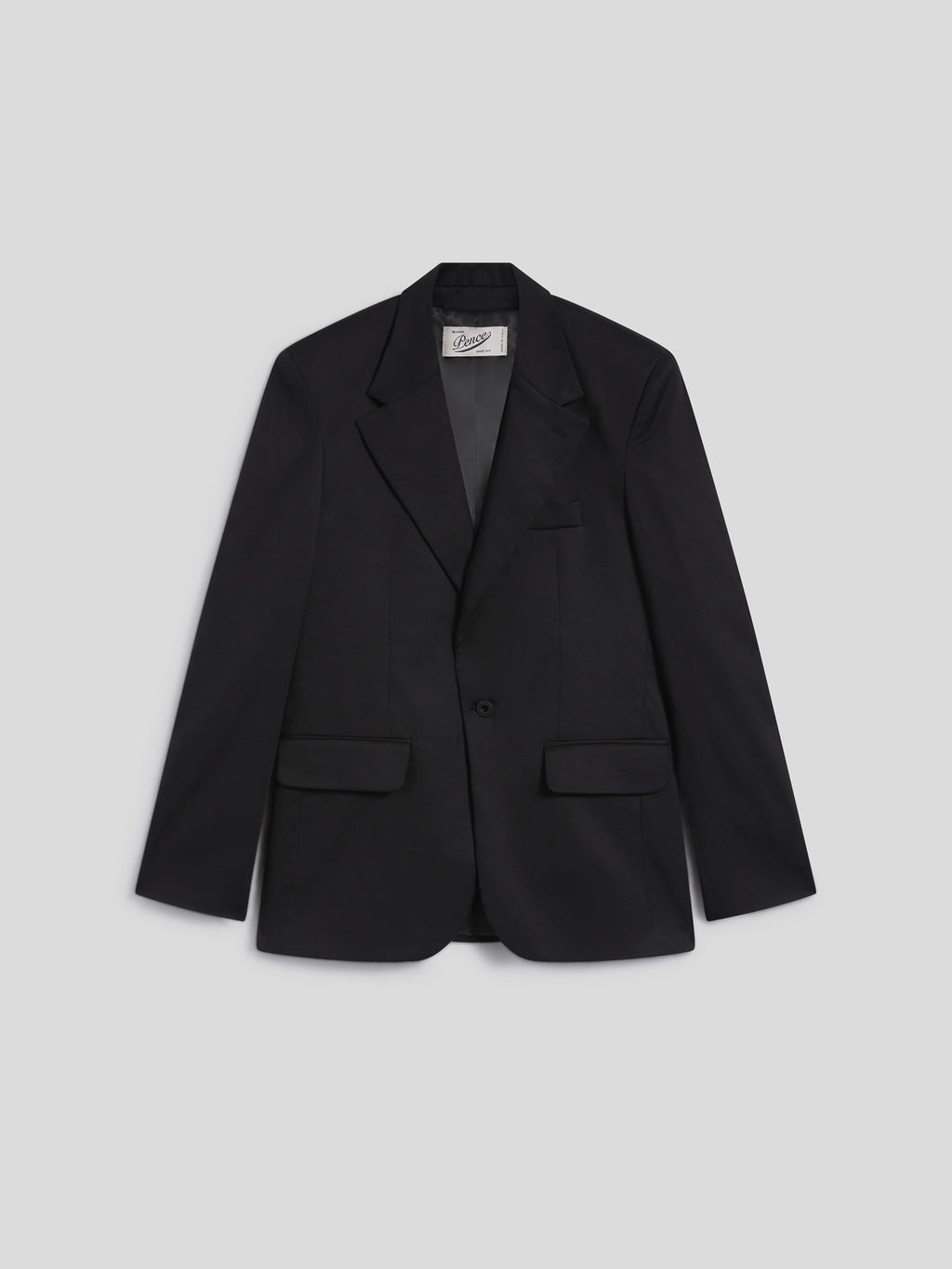 SINGLE-BREASTED REGULAR-FIT JACKET IN BLACK COTTON WITH CLASSIC LAPELS - DEEP BLACK - Men′s Clothing  | Pence 1979