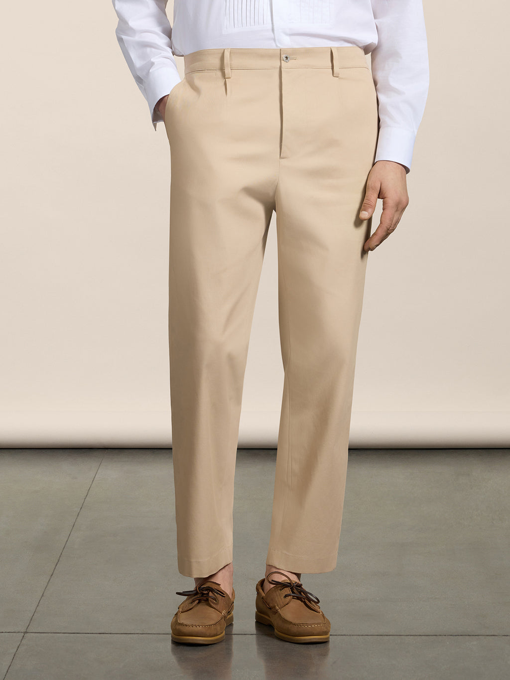 RELAXED-FIT TROUSERS IN COLONIAL COTTON - COLONIAL - Check Active | Pence 1979