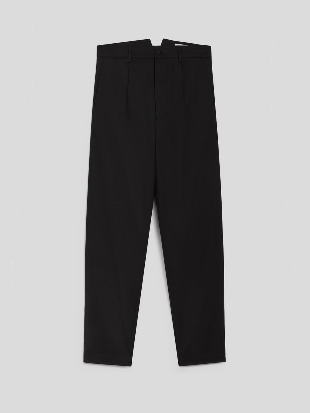 RELAXED-FIT TROUSERS IN BLACK COTTON - BLACK - Men′s Bottomwear | Pence 1979