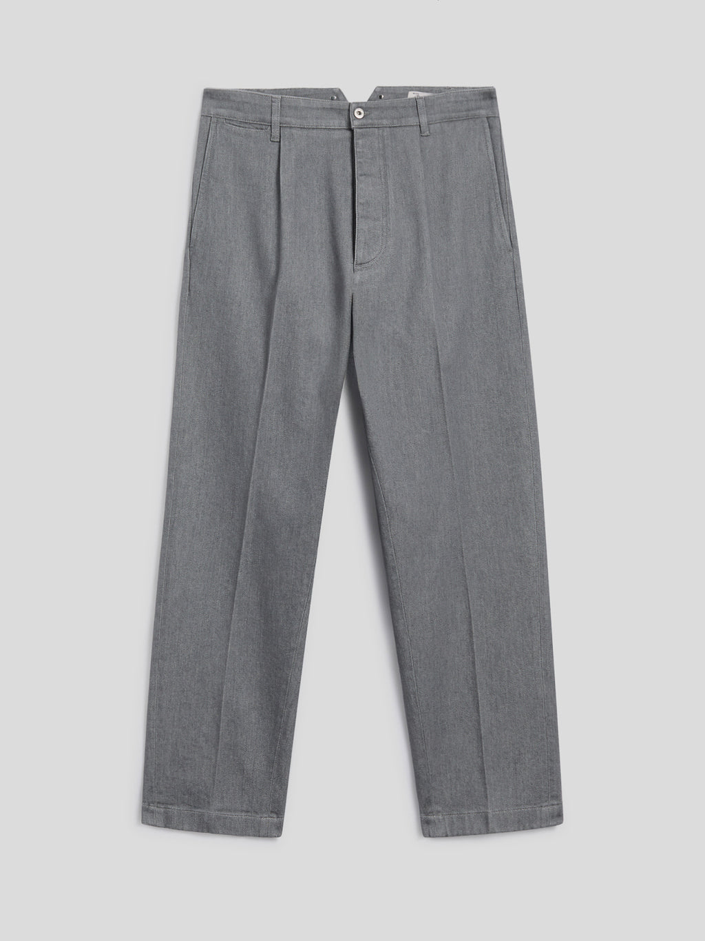 RELAXED-FIT TROUSERS IN MEDIUM GREY COMFORT DENIM - LONDON GREY - Check Active | Pence 1979
