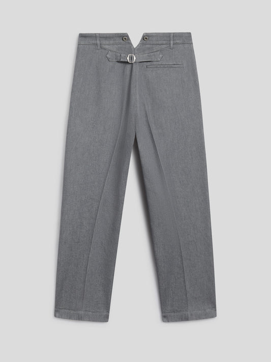 RELAXED-FIT TROUSERS IN MEDIUM GREY COMFORT DENIM - LONDON GREY - Men′s Bottomwear | Pence 1979