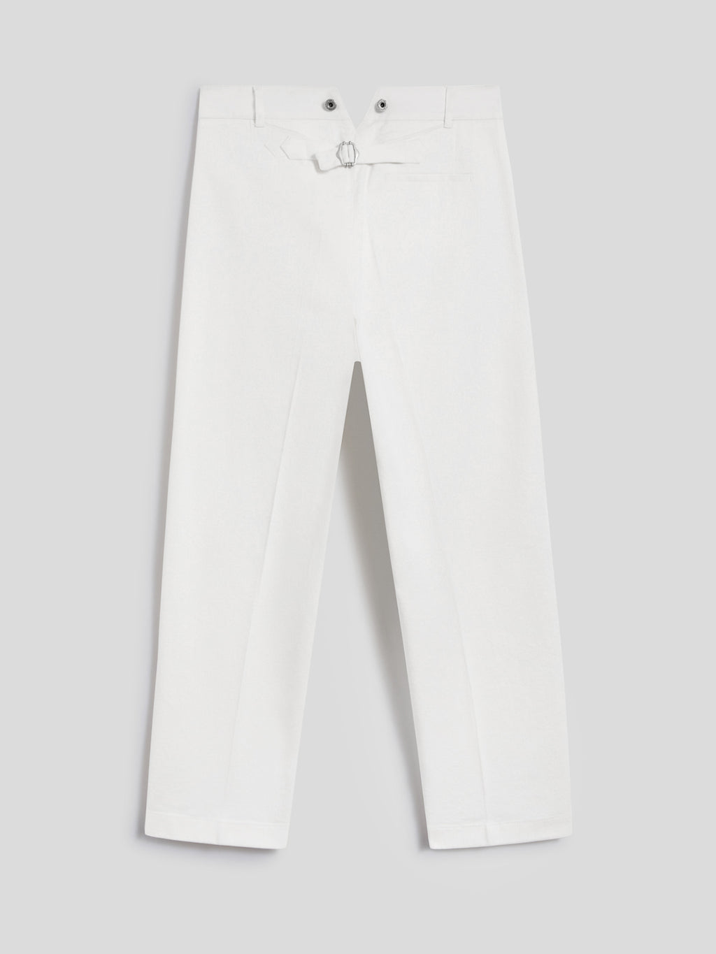 RELAXED-FIT TROUSERS IN WHITE COTTON - PURE WHITE - Men′s Bottomwear | Pence 1979