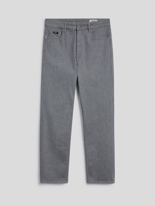 CARROT FIT TROUSERS IN GREY COMFORT DENIM - LONDON GREY - Check Active | Pence 1979