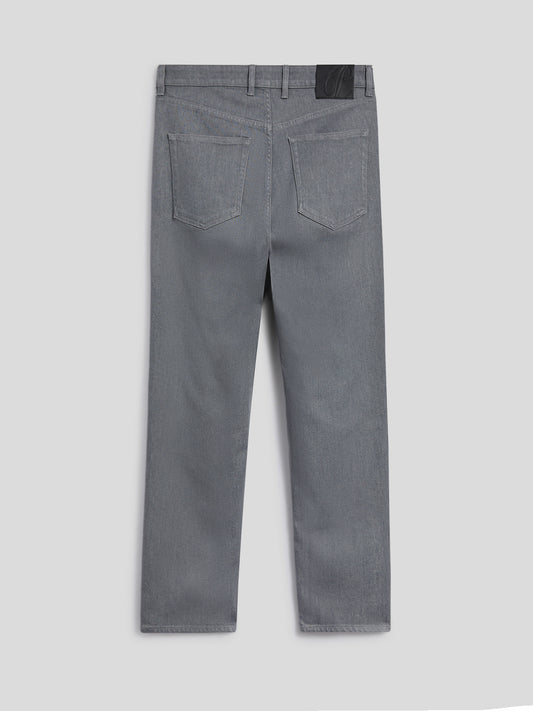 CARROT FIT TROUSERS IN GREY COMFORT DENIM - LONDON GREY - Check Active | Pence 1979
