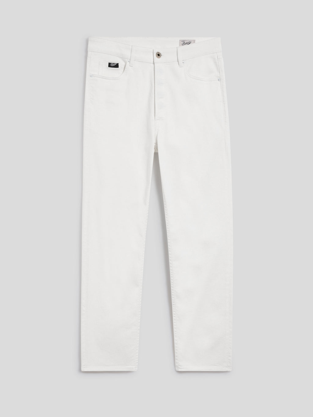 CARROT-FIT TROUSERS IN WHITE COMFORT DENIM - PURE WHITE - Check Active | Pence 1979