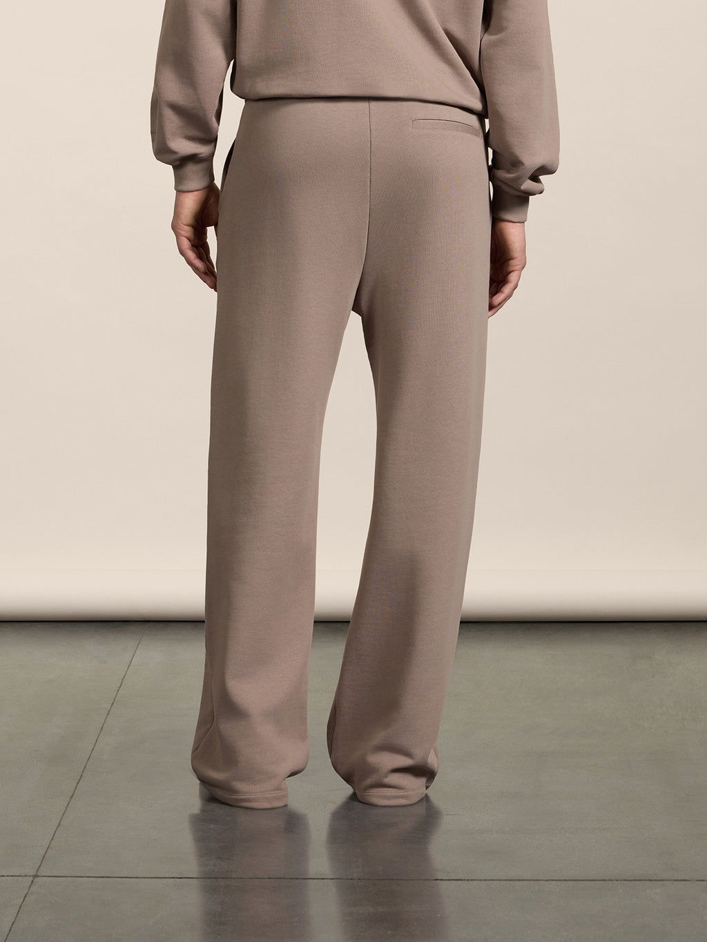 LOOSE-FIT TROUSERS IN TAUPE COTTON FLEECE WITH EMBROIDERY - TAUPE - Check Active | Pence 1979
