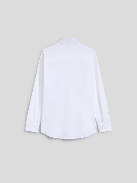 REGULAR-FIT SHIRT IN WHITE COTTON WITH PLASTRON TUXEDO - OPTICAL WHITE - Men′s Clothing  | Pence 1979